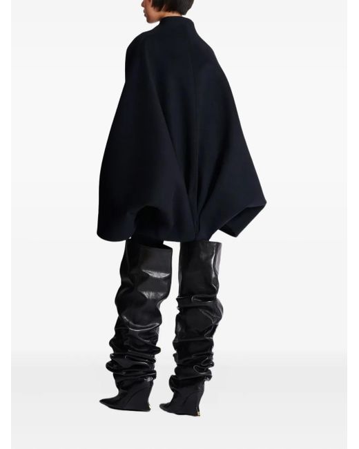 Balmain Blue Belted Wrap Coat
