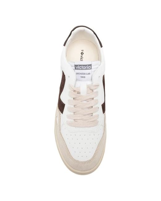 Victoria Natural Panelled Leather Sneakers for men
