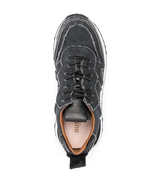 Buttero Black Panelled Low-Top Sneakers for men