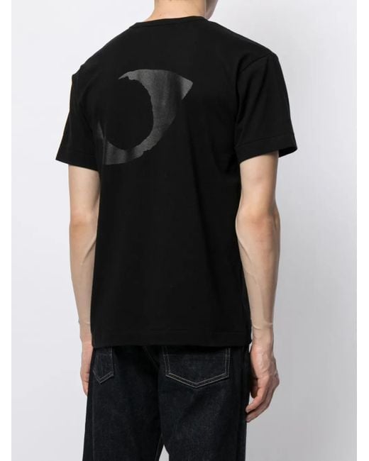 COMME DES GARÇONS PLAY Black Logo Cotton T-shirt for men