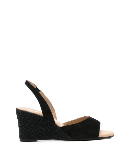 Manebí Black Wedge Slingback Sandals