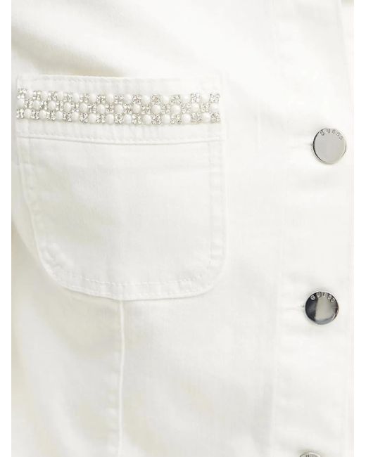 Chaqueta con cierre de botón Guess de color White