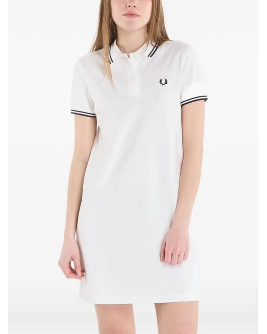 Fred Perry White Twin-Tipped Mini Dress