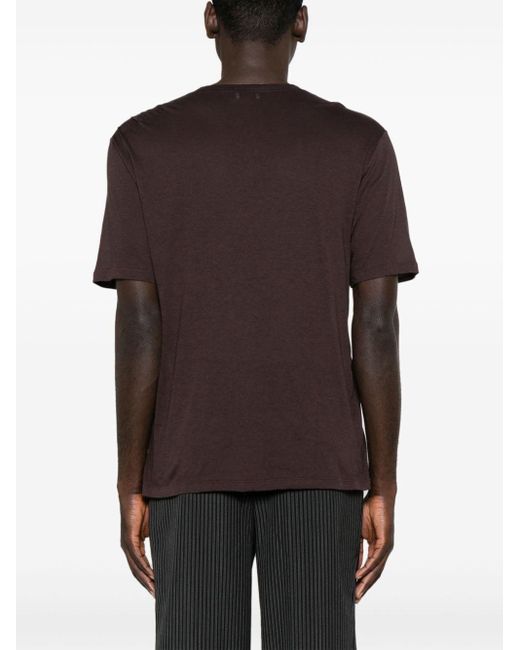 Saint Laurent Brown Semi-sheer Cotton T-shirt for men