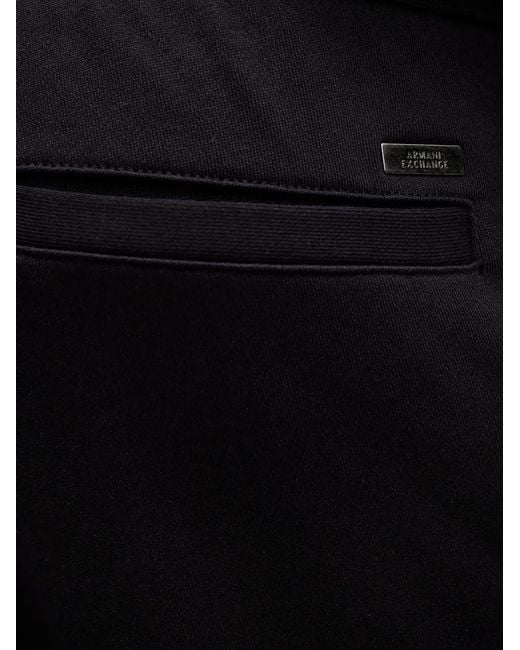 ARMANI EXCHANGE Black Logo-Plaque Track Pants for men