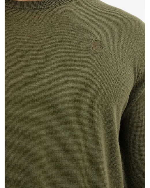 Karl Lagerfeld Green Crew-Neck Sweater for men
