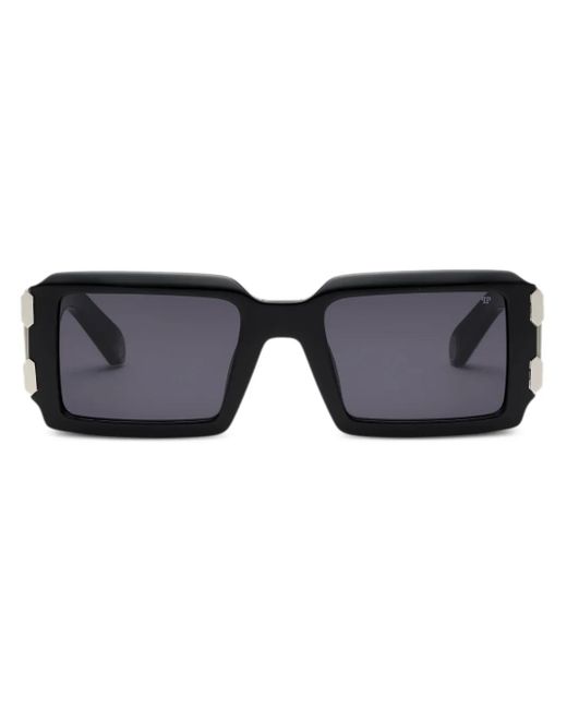 Philipp Plein Black Plein Eagle Rectangular Sunglasses for men