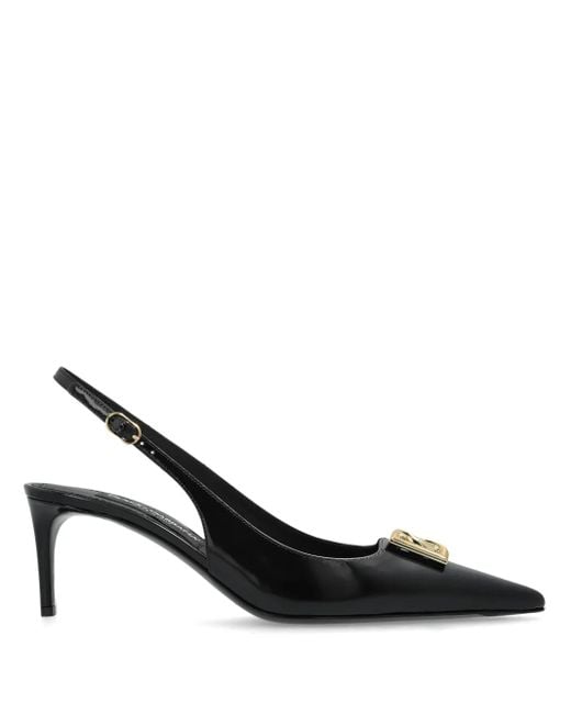 Dolce & Gabbana Black Lace Slingbacks 9cm Heel