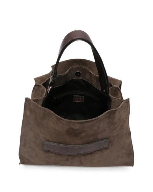 SOMMET Brown Large My Way Suede Tote Bag