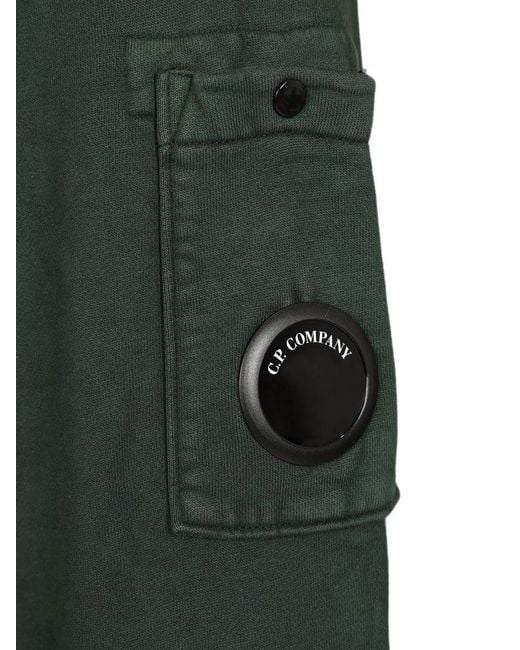 C P Company Green Lens-Detail Fleece Hoodie for men