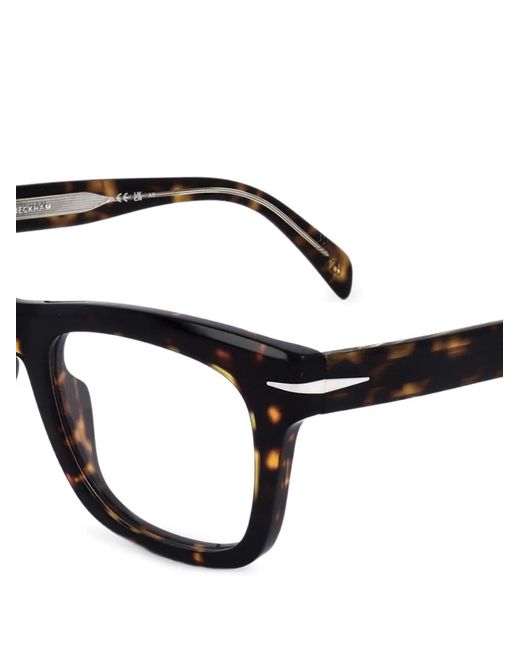 David Beckham White Tortoiseshell-Effect Square-Frame Glasses for men