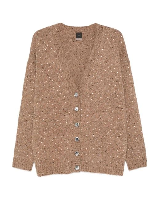 Pinko Brown V-Neck Button Cardigan
