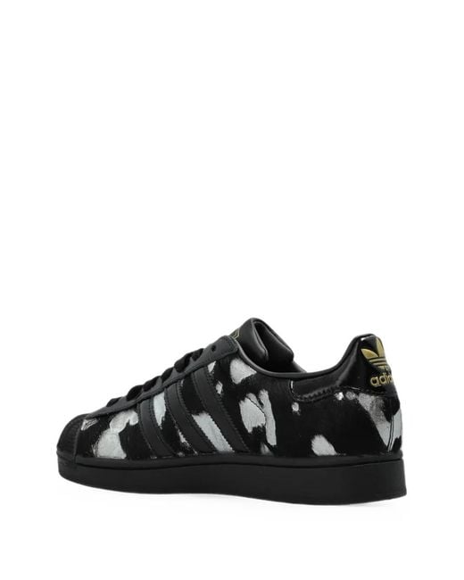 Adidas Black Superstar Ii Pony-Hair Effect Sneakers