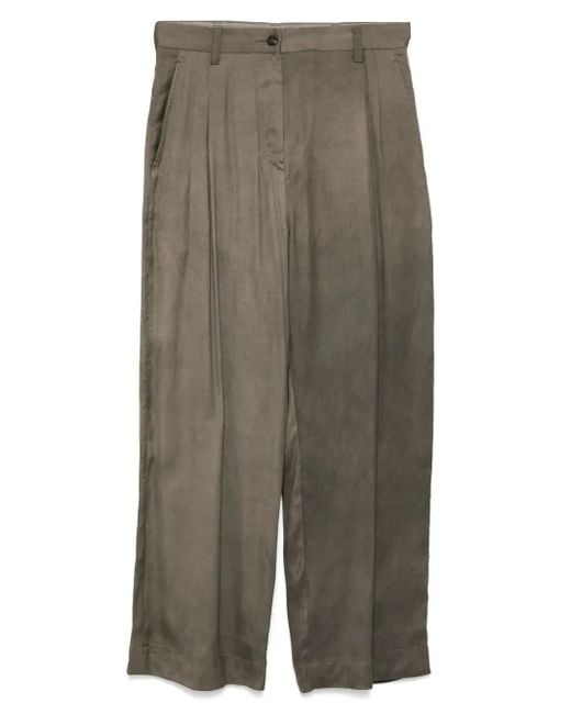 Ziggy Chen Gray Collaged Wide Leg Trousers