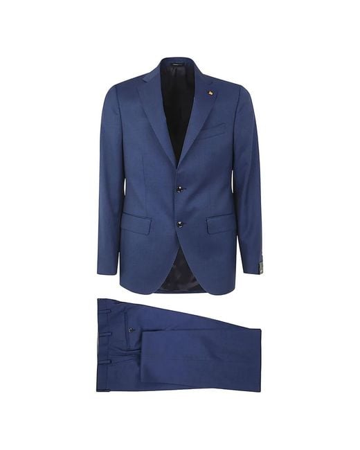 SARTITUDE NAPOLI Blue Two-Button Wool Suit for men