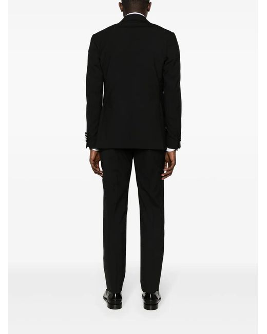 Lardini Black Single-Breasted Wool-Blend Suit for men