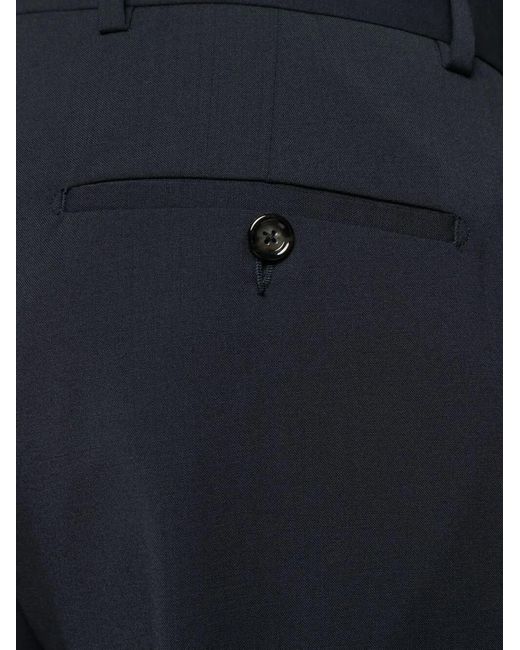 Dell'Oglio Blue Cropped Tailored Trousers for men