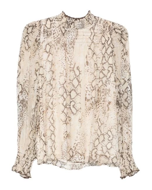 Ba&sh Natural Shamy High-Neck Blouse