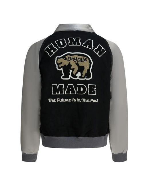 Human Made Black Embroidered Bomber Jacket for men