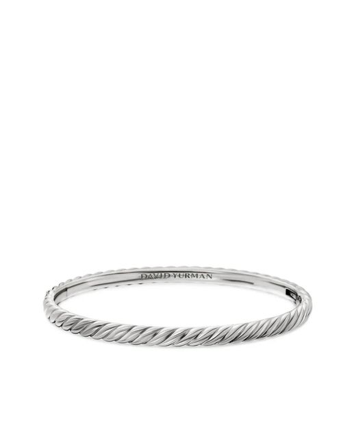 David Yurman White 18Kt Sculpted Cable Bangle Bracelet (4.6Mm)