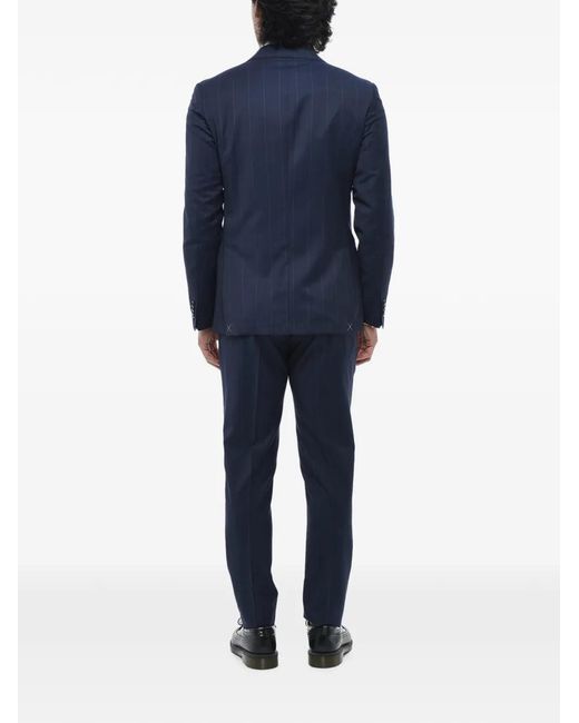 Corneliani Blue Pinstripe-Pattern Single-Breasted Suit for men