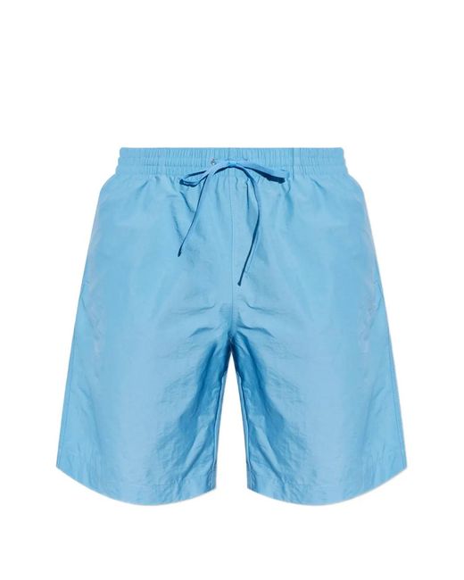 MM6 by Maison Margiela Blue Drawstring-Waist Swim Shorts for men
