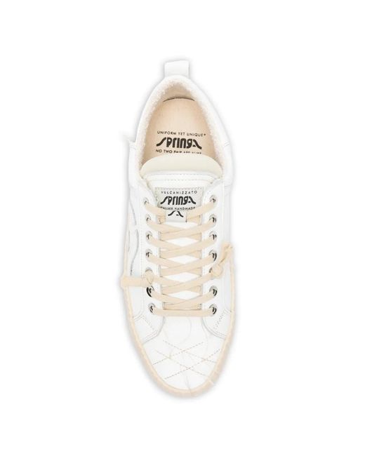 Springa White Wavy Logo-Appliqué Sneakers for men