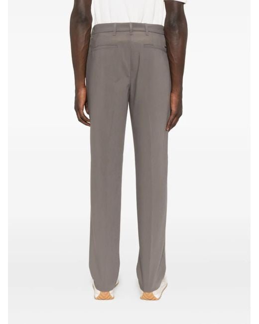 Emporio Armani Gray Pressed-Crease Trousers for men