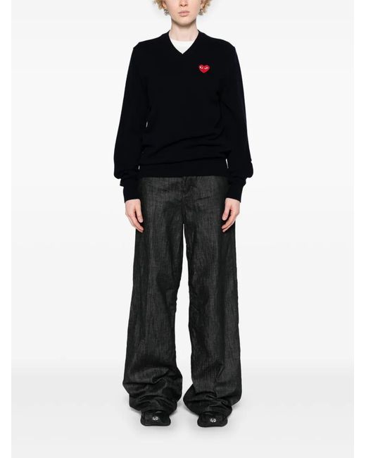 COMME DES GARÇONS PLAY Black Heart-Patch Wool Jumper