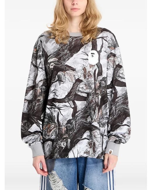A Bathing Ape Gray Long-Sleeve T-Shirt
