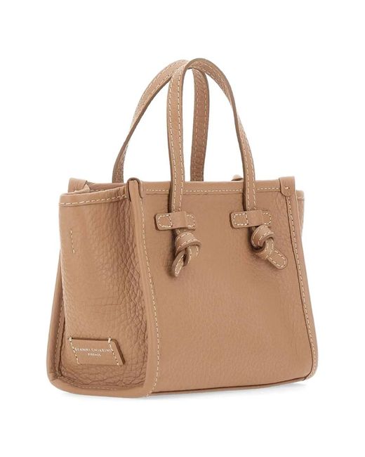 MARCELLA CLUB Natural Mini Miss Marcella Grained-Leather Tote Bag