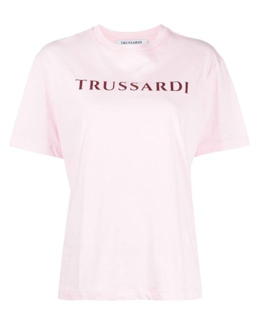 Trussardi Pink T-Shirt mit Logo-Print
