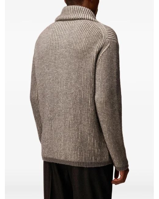 RETORI Gray Two-Way-Zip-Fastening Cardigan for men