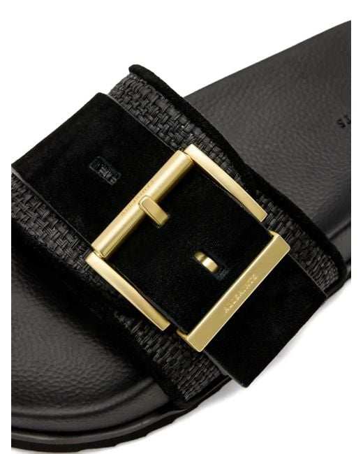 AllSaints Black Pantoletten mit Schnalle