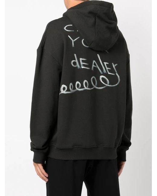 Haculla Black Graphic-Print Hoodie for men