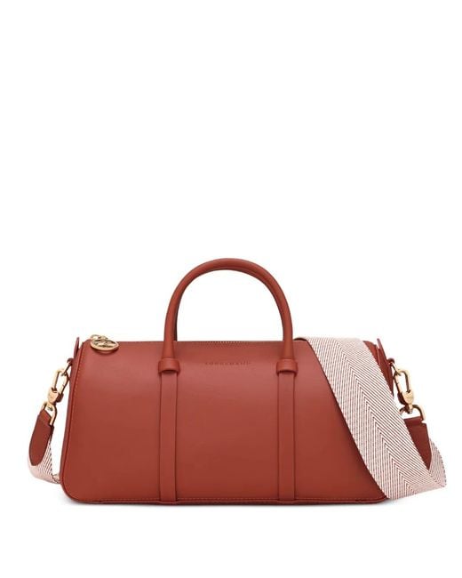 Longchamp Red Medium Daylong Leather Tote Bag
