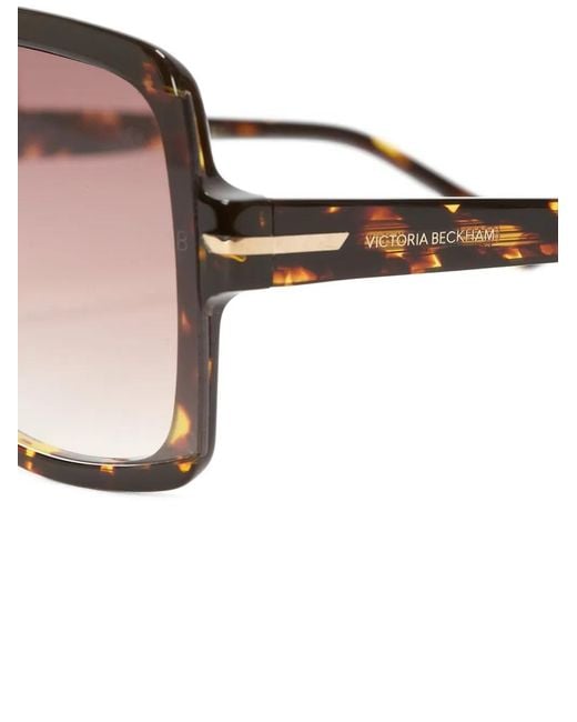 Victoria Beckham Pink Tortoiseshell-Effect Geometric-Frame Sunglasses