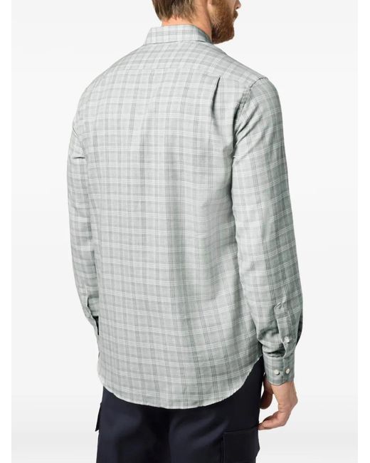 Paul & Shark Gray Check-Pattern Shirt for men