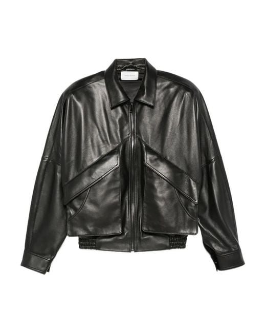Magda Butrym Black Zip Leather Jacket