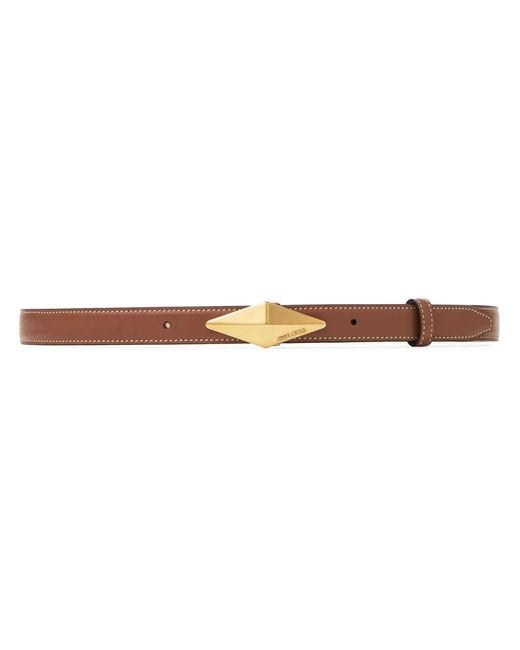Jimmy Choo White Diamond-Clasp Belt