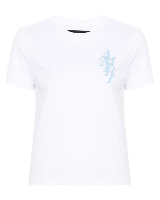 Amiri White Logo-printed Cotton T-shirt