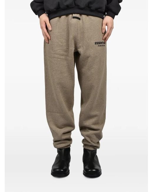 Essentials Natural Logo-Print Track Pants for men