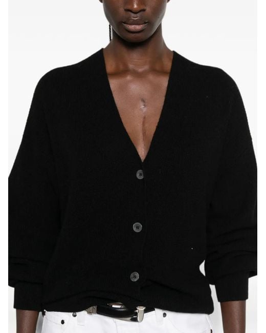 SERGIO MORETTI FIRENZE Black V-Neck Button-Up Cardigan