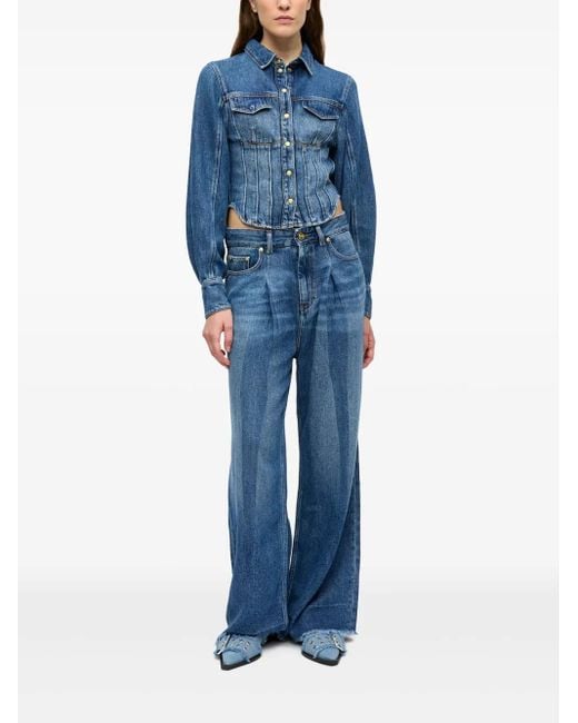 Ganni Wide Jeans in Blue | Lyst