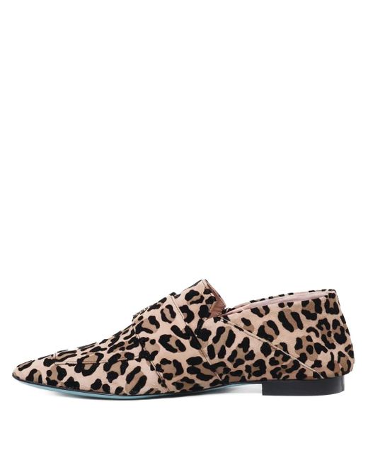 Fratelli Russo White Leopard-Print Embellished Loafers