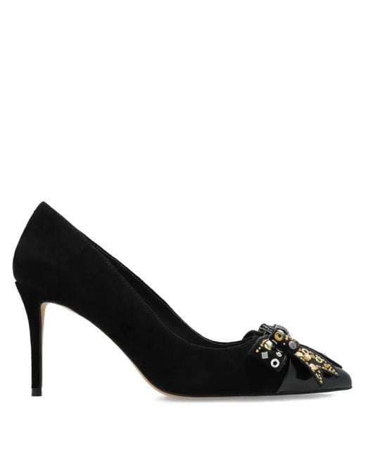 Kurt Geiger Black 90Mm Belgravia Bow-Embellished Stiletto Pumps