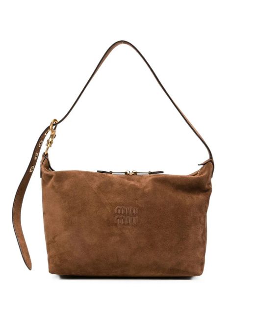 Miu Miu Brown Spirit Shoulder Bag