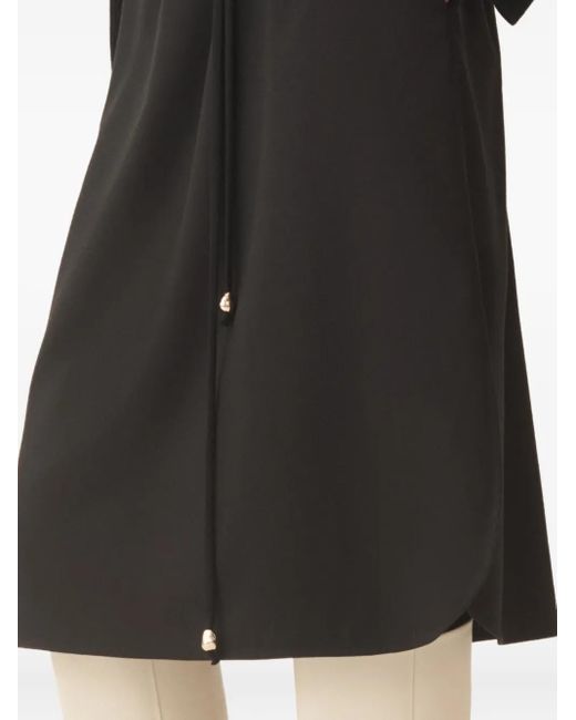 Fabiana Filippi Black Long-Sleeve Midi Shirt Dress