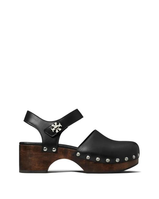 Tory Burch Black Turnlock Clogs