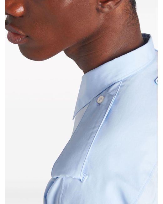 Camicia con colletto ampio di Prada in Blue da Uomo